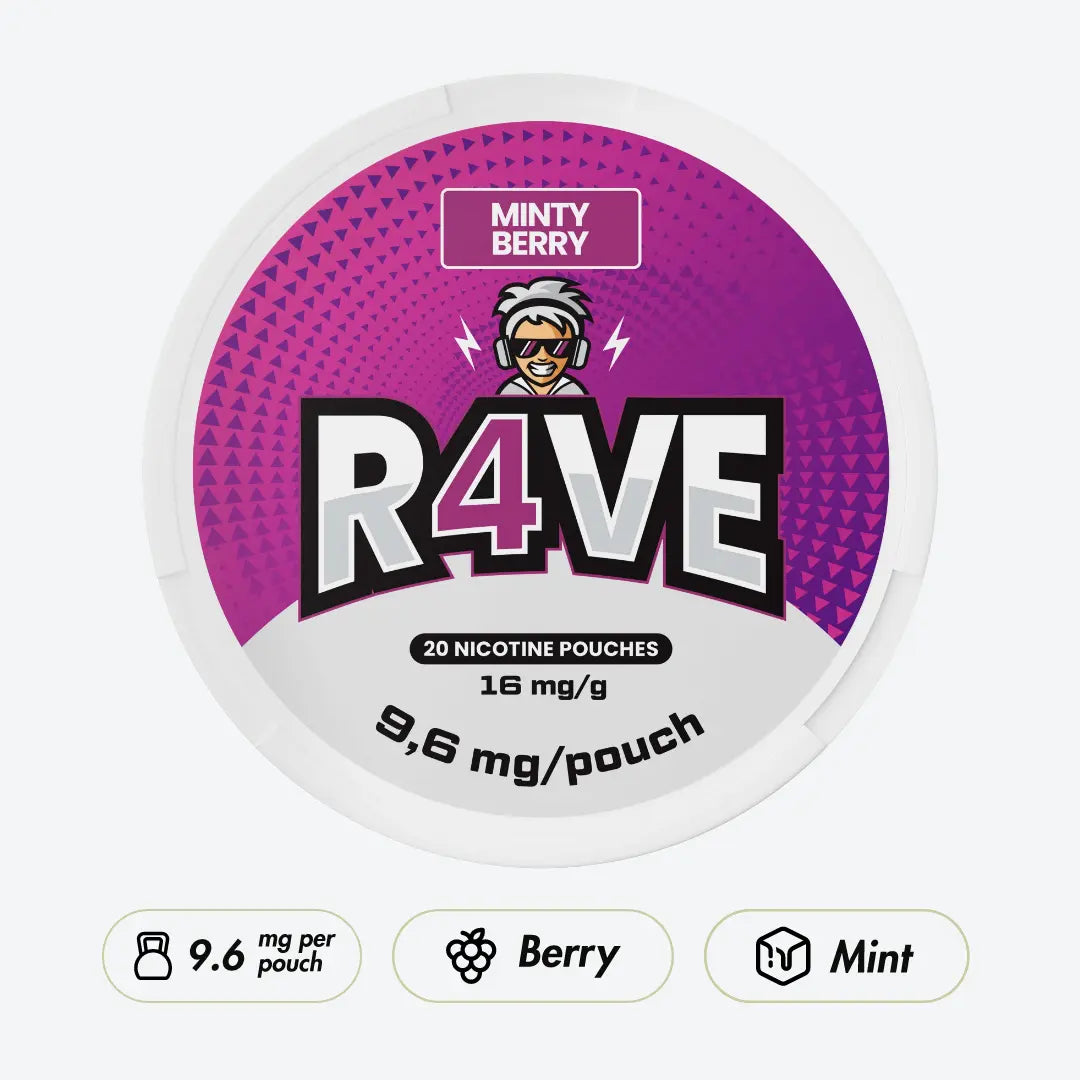 R4VE Minty Berry 16mg - Pouchdaddy