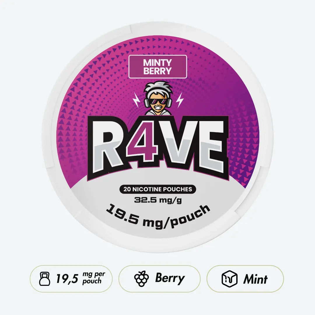 R4VE Minty Berry 32,5mg - Pouchdaddy