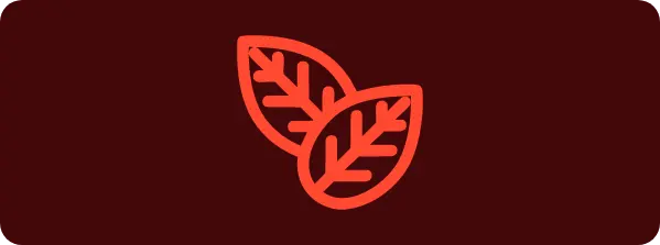 Red leaf icon on a dark red background