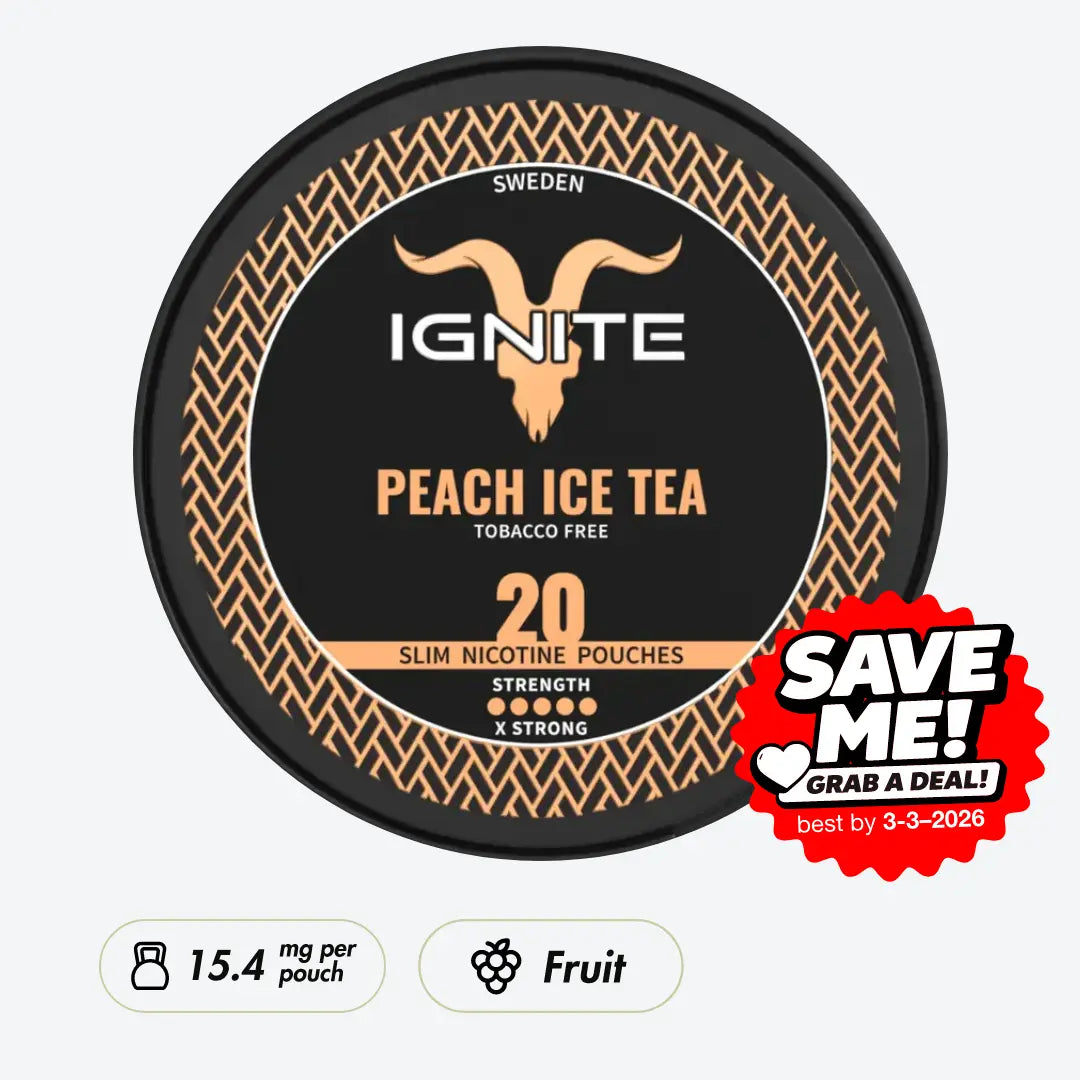 IGNITE Peach Ice Tea X-strong - Pouchdaddy