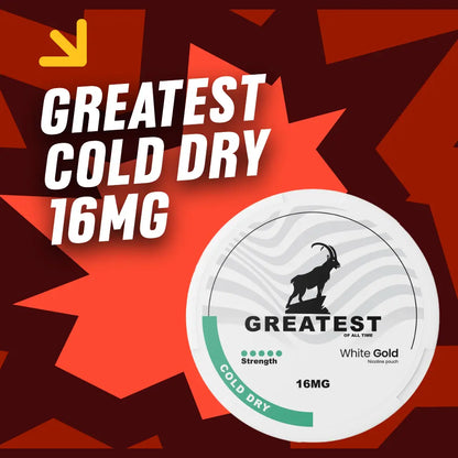 video thumbnail on greatest cold dry 16mg snus can on a red background